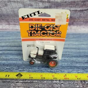 Vtg Ertl 1/64 scale IH Case 2594 die-cast w/frontend tractor white/orange sealed